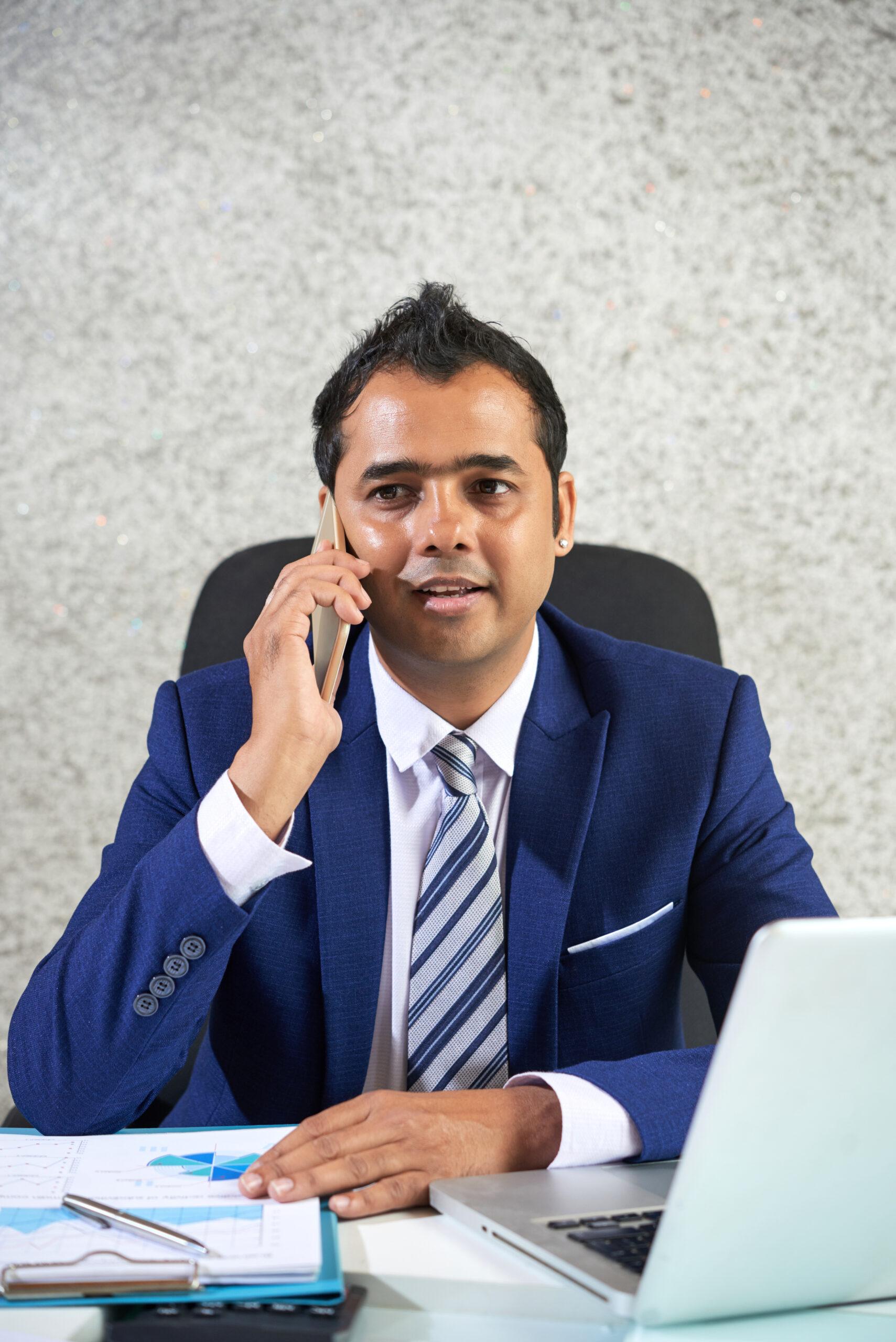 Businessman talking on the phone